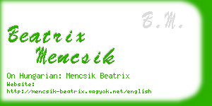 beatrix mencsik business card